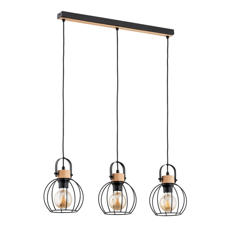 KALIKS CZARNA 3xE27 Alfa Lampa Wisząca