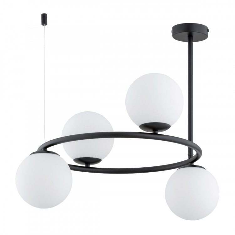 RINGO A-4 CZARNA & BIAŁA 4xE14 Alfa Lampa Sufitowa 63256