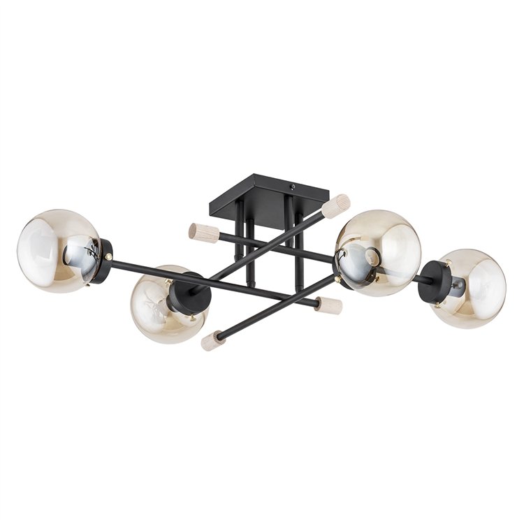 TRANSFER CZARNA 4xE14 Alfa Lampa Sufitowa