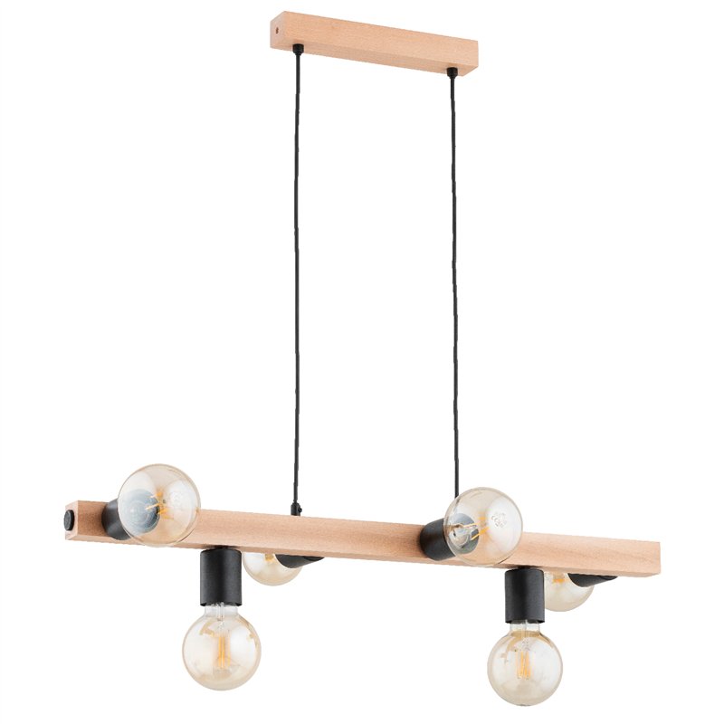 IMPULS DREWNIANA 6xE27 Alfa Lampa Wisząca IMPULS DREWNIANA 6xE27 Alfa Lampa Wisząca