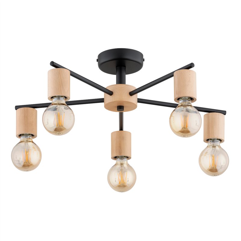 ARICO DREWNIANA 5xE27 Alfa Lampa Sufitowa ARICO DREWNIANA 5xE27 Alfa Lampa Sufitowa