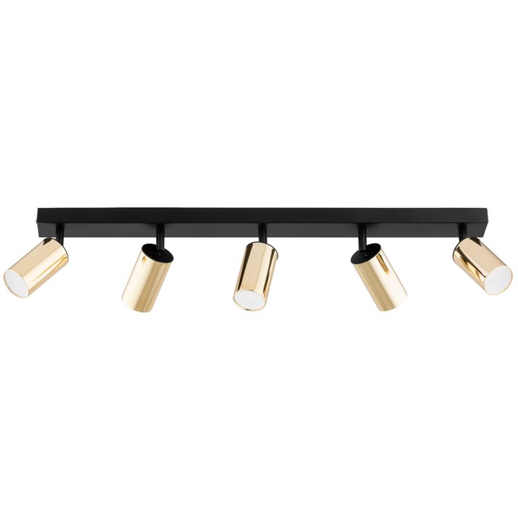 ATLET CZARNA & ZŁOTA 5xGU10 Alfa Lampa Sufitowa