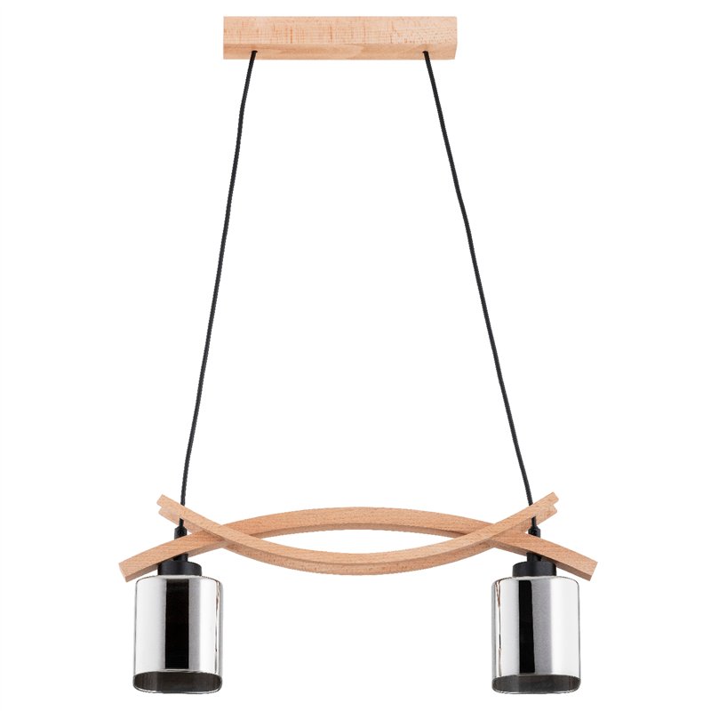NASA DREWNIANA & CZARNA 2xE27 Alfa Lampa Wisząca NASA DREWNIANA & CZARNA 2xE27 Alfa Lampa Wisząca