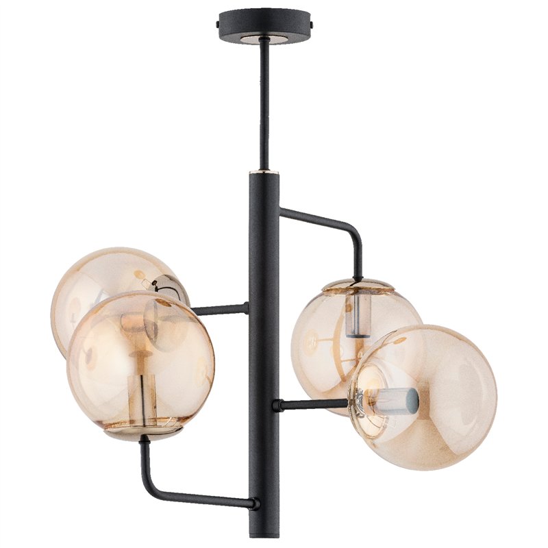 LAMUR CZARNA & ZŁOTA 4xE14 Alfa Lampa Sufitowa LAMUR CZARNA & ZŁOTA 4xE14 Alfa Lampa Sufitowa