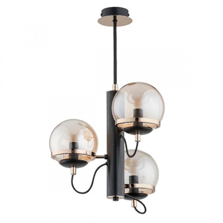 LUMINA CZARNO-ZŁOTA 3xE14 Alfa Lampa Sufitowa 28333