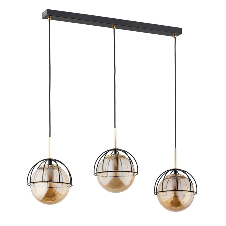 DAIMON CZARNA 3xE14 Alfa Lampa Wisząca