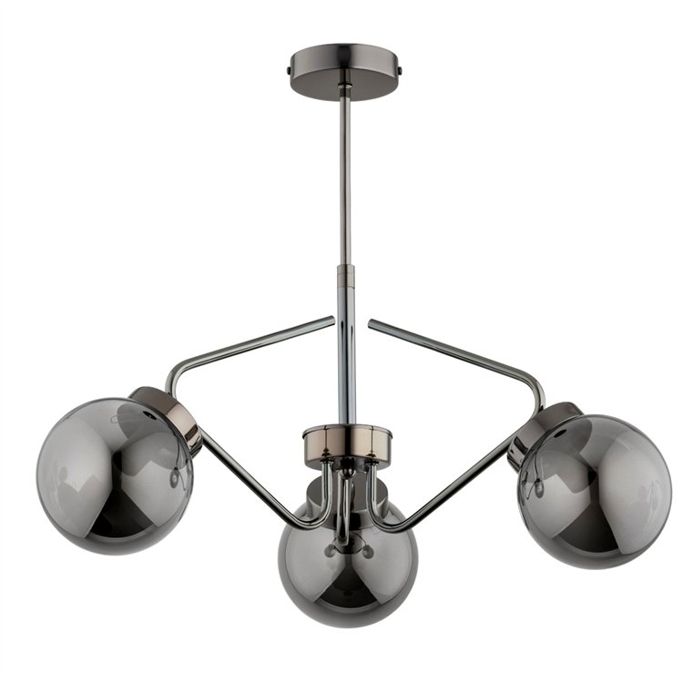 BARSUM CZARNY CHROM 3xE14 Alfa Lampa Sufitowa