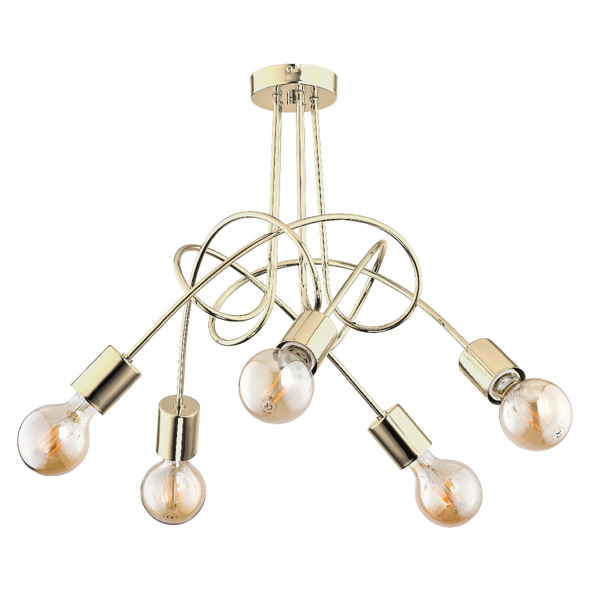 TANGO ZŁOTA 5xE27 Alfa Lampa Sufitowa TANGO ZŁOTA 5xE27 Alfa Lampa Sufitowa