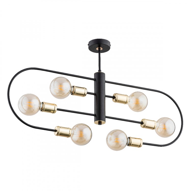 SIGNA CZARNA 6xE27 Alfa Lampa Sufitowa 63028