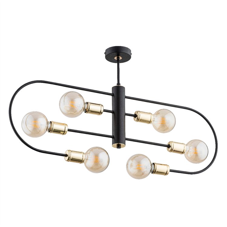 SIGNA CZARNA 6xE27 Alfa Lampa Sufitowa