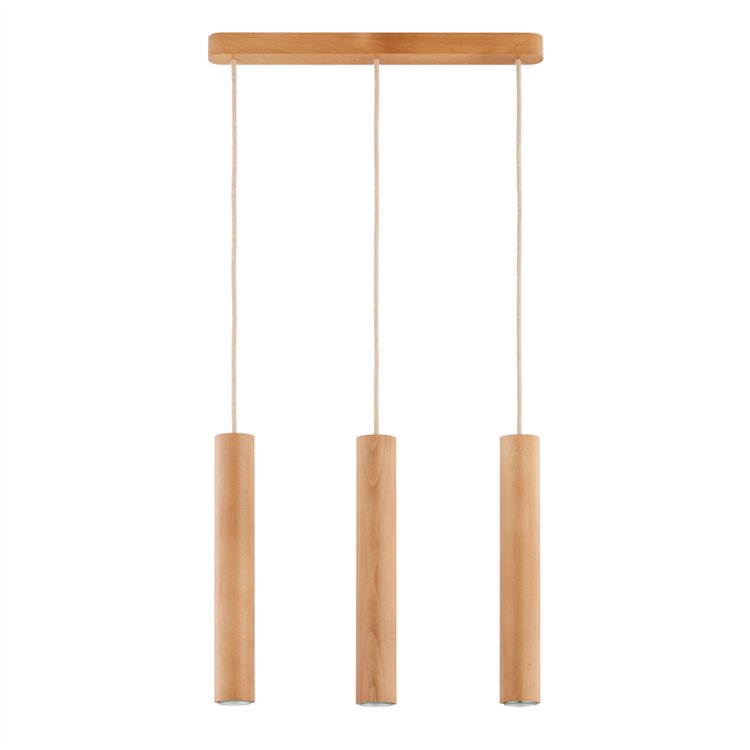 ANAID RUSTIKAL DREWNIANA 3xGU10 LED Alfa Lampa Wisząca