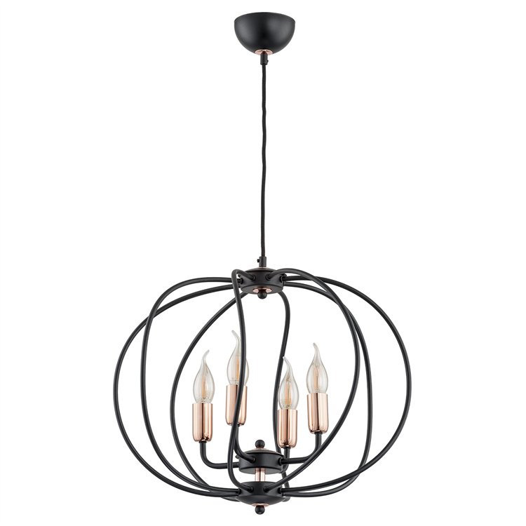 DAYMON CZARNA 4xE14 Alfa Lampa Wisząca