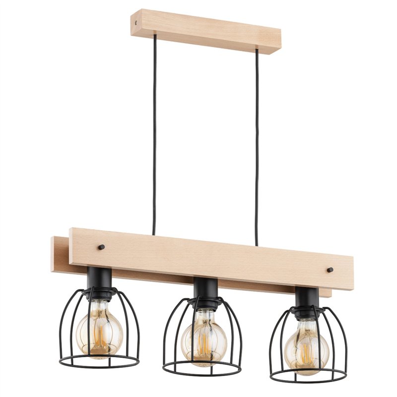 FILAR DREWNIANA 3xE27 Alfa Lampa Wisząca FILAR DREWNIANA 3xE27 Alfa Lampa Wisząca