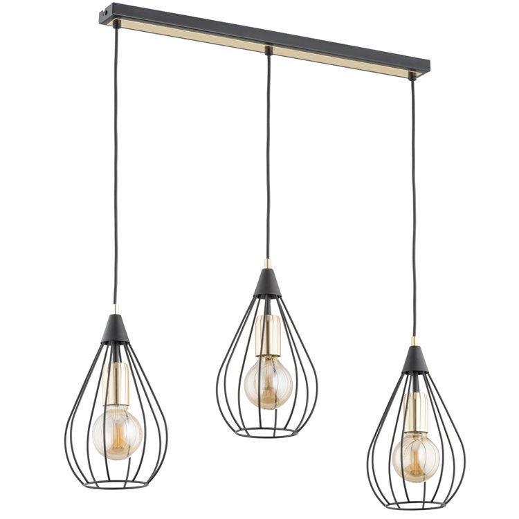 MANAGOS CZARNA 3xE27 Alfa Lampa Wisząca
