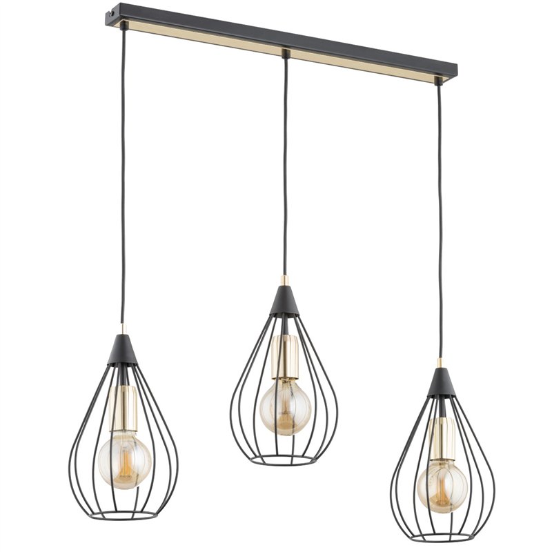 MANAGOS CZARNA 3xE27 Alfa Lampa Wisząca MANAGOS CZARNA 3xE27 Alfa Lampa Wisząca
