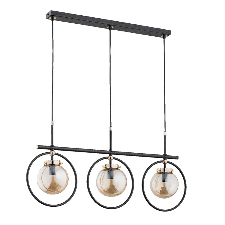 EMIKO CZARNA 3xE14 Alfa Lampa Wisząca