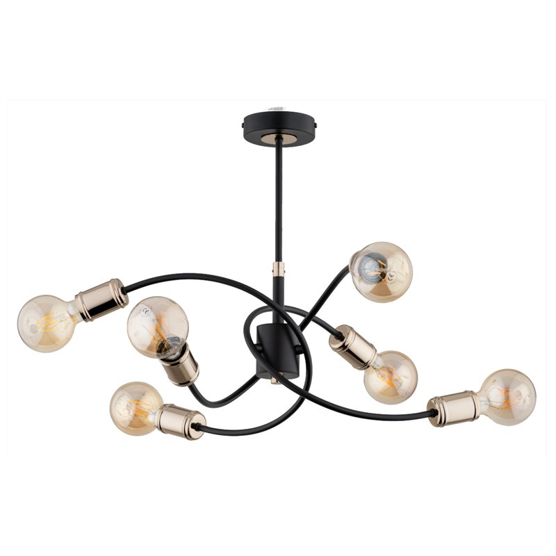 KARUZO MIX CZARNA 6xE27 Alfa Lampa Sufitowa KARUZO MIX CZARNA 6xE27 Alfa Lampa Sufitowa