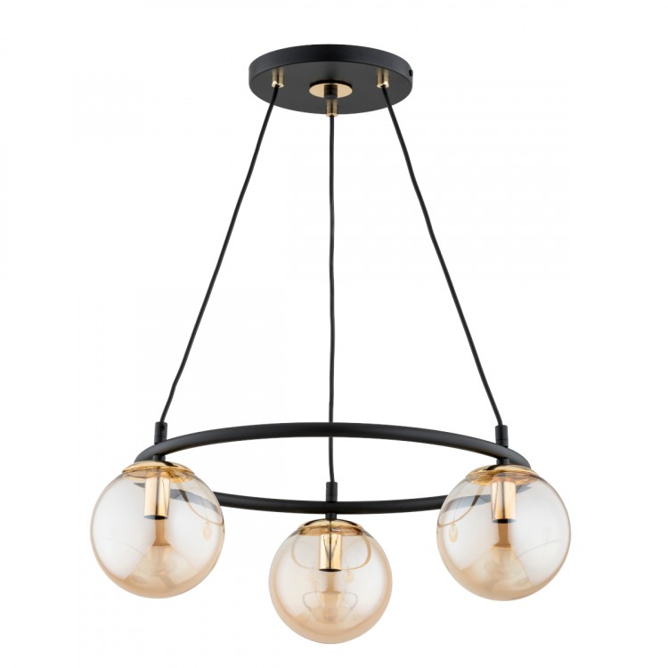 RINGO S3 CZARNA & ZŁOTA 3xE14 Alfa Lampa Wisząca 62427