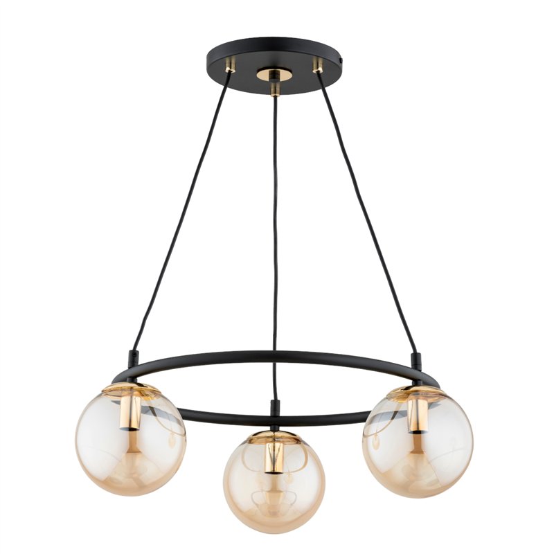 RINGO S3 CZARNA & ZŁOTA 3xE14 Alfa Lampa Wisząca RINGO S3 CZARNA & ZŁOTA 3xE14 Alfa Lampa Wisząca