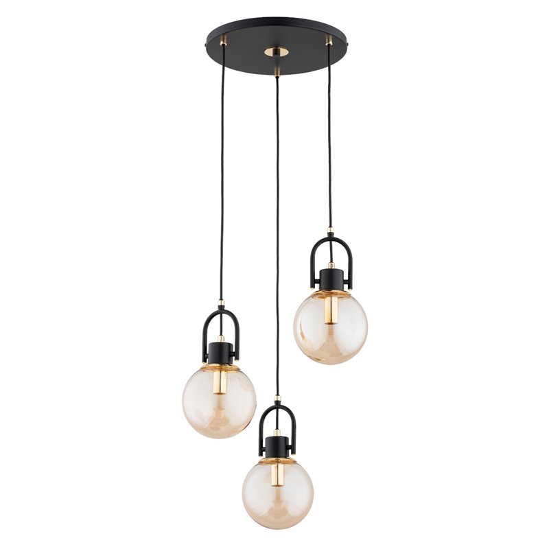 STORMI CZARNA & ZŁOTA 3xE14 Alfa Lampa Wisząca STORMI CZARNA & ZŁOTA 3xE14 Alfa Lampa Wisząca