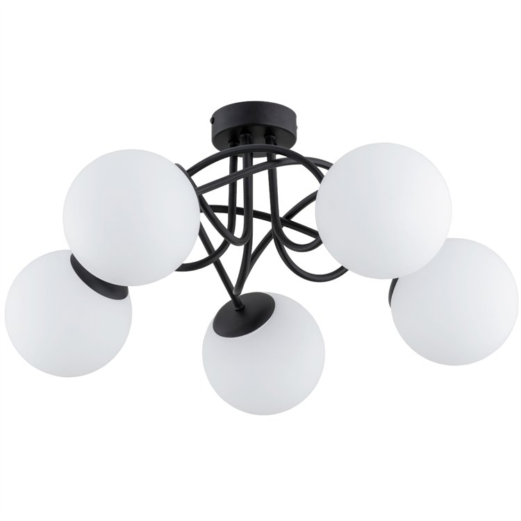 BANKO CZARNO-BIAŁA 5xE14 Alfa Lampa Sufitowa
