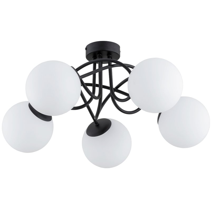 BANKO CZARNO-BIAŁA 5xE14 Alfa Lampa Sufitowa BANKO CZARNO-BIAŁA 5xE14 Alfa Lampa Sufitowa