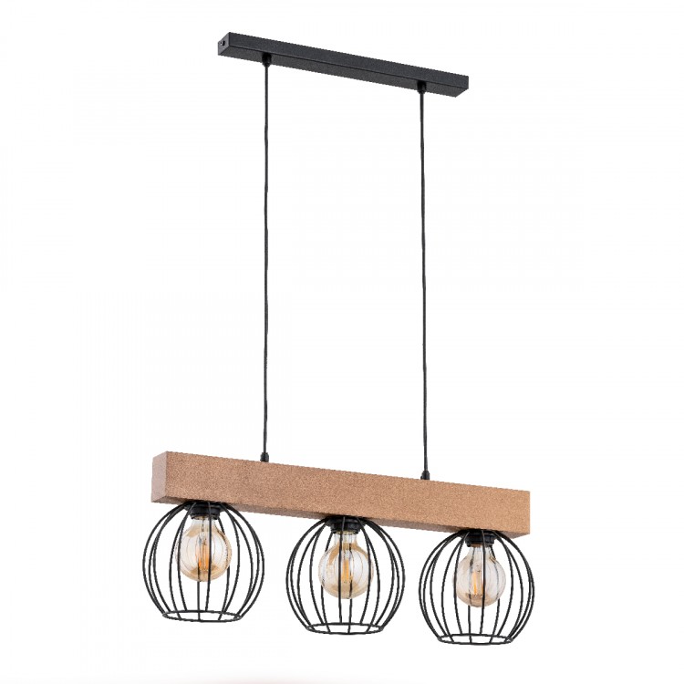 ARIZAN DREWNIANA 3xE27 Alfa Lampa Wisząca 27803