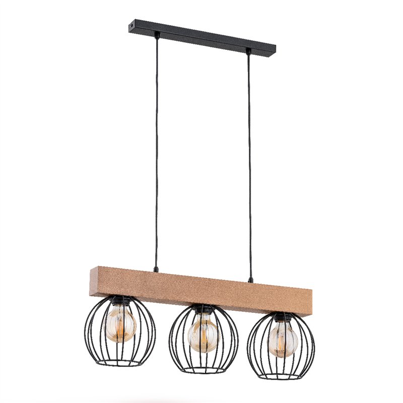ARIZAN DREWNIANA 3xE27 Alfa Lampa Wisząca ARIZAN DREWNIANA 3xE27 Alfa Lampa Wisząca