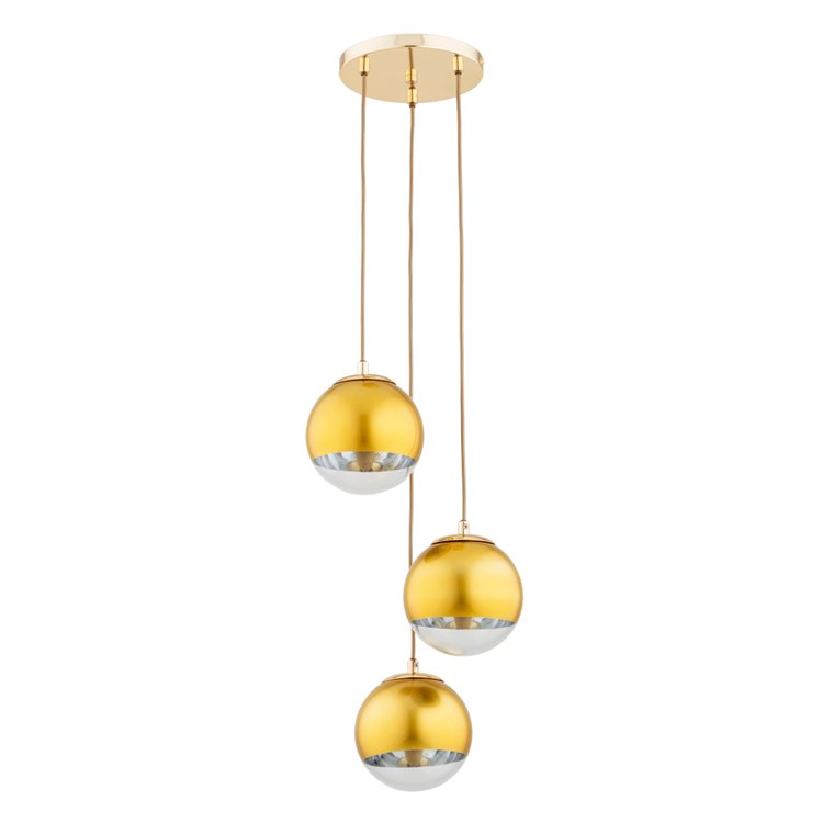 LEILA ZŁOTA 3xE14 Alfa Lampa Wisząca