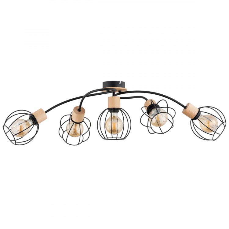 KRABI CZARNA 5xE27 Alfa Lampa Sufitowa 63188