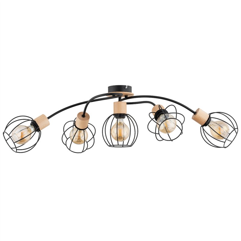 KRABI CZARNA 5xE27 Alfa Lampa Sufitowa KRABI CZARNA 5xE27 Alfa Lampa Sufitowa