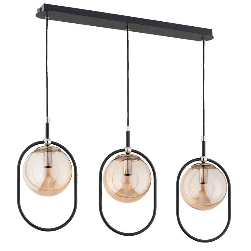 AMARO CZARNA & ZŁOTA 3xE14 Alfa Lampa Wisząca AMARO CZARNA & ZŁOTA 3xE14 Alfa Lampa Wisząca