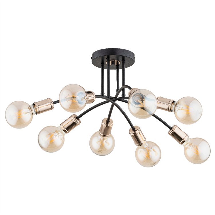 LANTI CZARNA 8xE27 Alfa Lampa Sufitowa