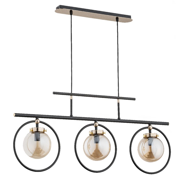 VASIDO CZARNA 3xE14 Alfa Lampa Wisząca