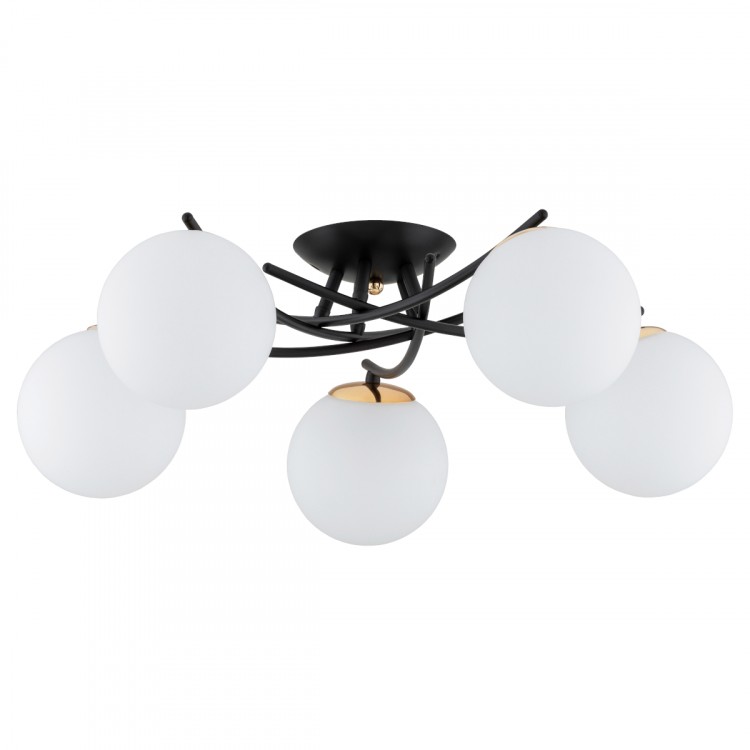 SAVI CZARNA & ZŁOTA 5xE14 Alfa Lampa Sufitowa 63258