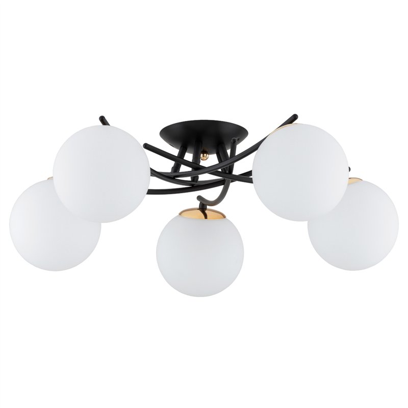 SAVI CZARNA & ZŁOTA 5xE14 Alfa Lampa Sufitowa SAVI CZARNA & ZŁOTA 5xE14 Alfa Lampa Sufitowa