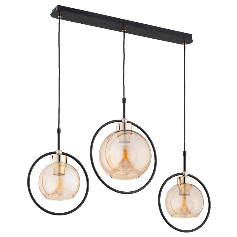 DELSI CZARNA & ZŁOTA 3xE27 Alfa Lampa Wisząca DELSI CZARNA & ZŁOTA 3xE27 Alfa Lampa Wisząca