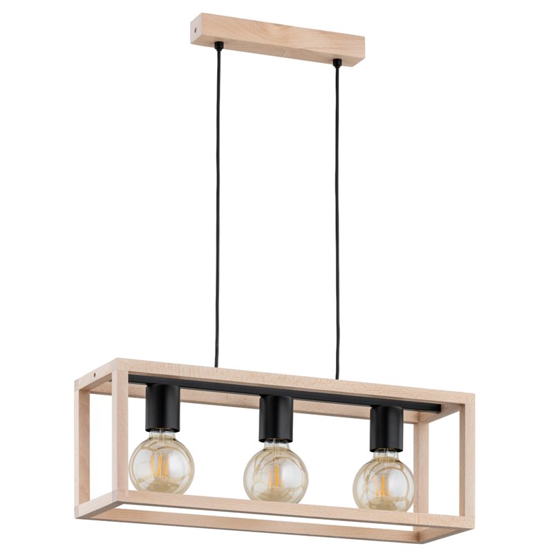 PAKO DREWNIANA 3xE27 Alfa Lampa Wisząca PAKO DREWNIANA 3xE27 Alfa Lampa Wisząca
