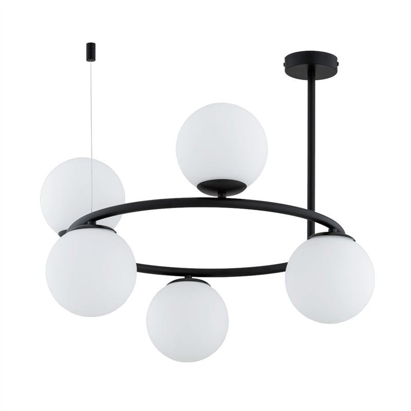 RINGO A-5 CZARNA & BIAŁA 5xE14 Alfa Lampa Sufitowa RINGO A-5 CZARNA & BIAŁA 5xE14 Alfa Lampa Sufitowa