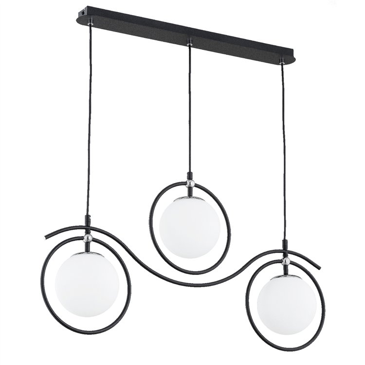 KIRA CZARNA & BIAŁA 3xE14 Alfa Lampa Wisząca