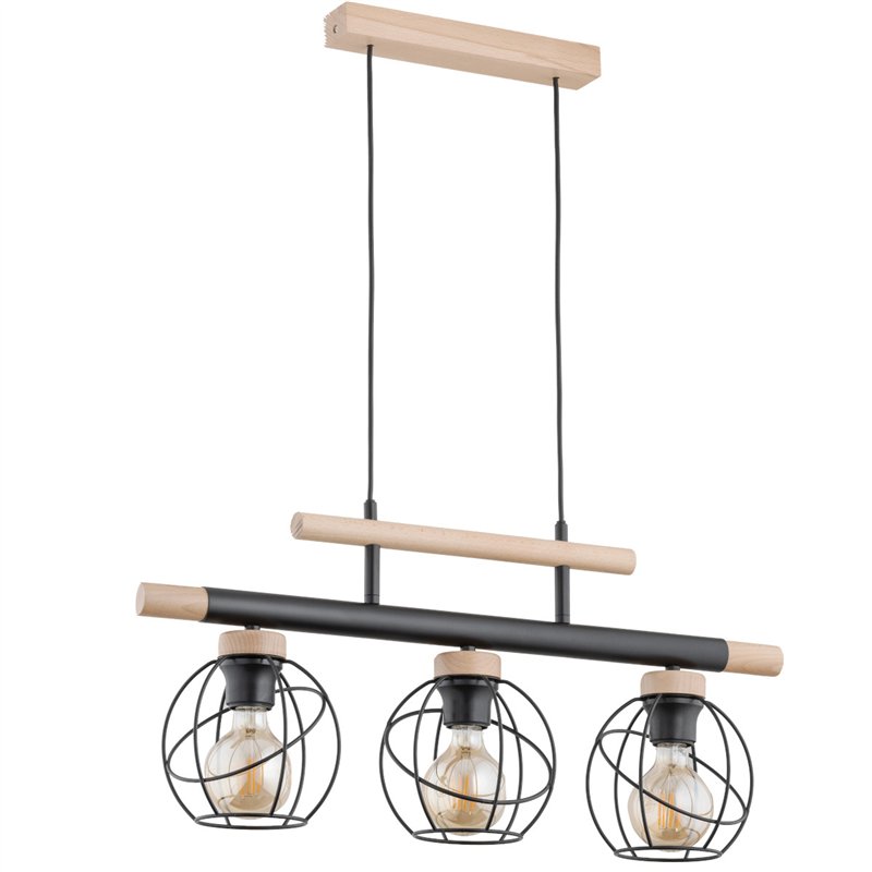 TRENDY BASKET DREWNIANA 3xE27 Alfa Lampa Wisząca TRENDY BASKET DREWNIANA 3xE27 Alfa Lampa Wisząca