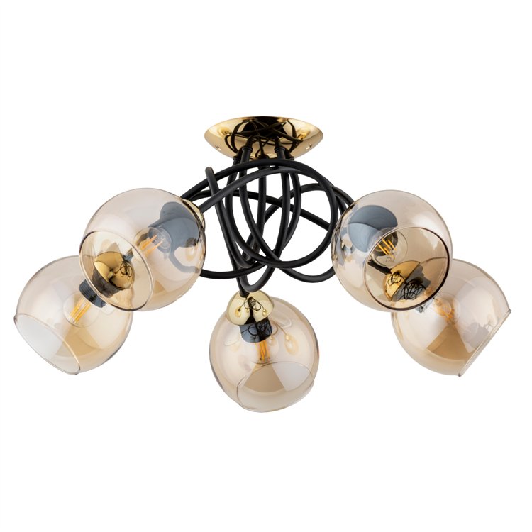 MODENA CZARNA 5xE27 Alfa Lampa Sufitowa