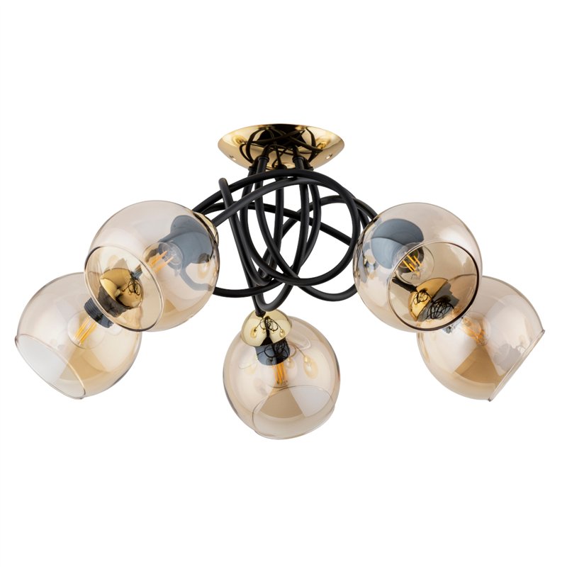 MODENA CZARNA 5xE27 Alfa Lampa Sufitowa MODENA CZARNA 5xE27 Alfa Lampa Sufitowa