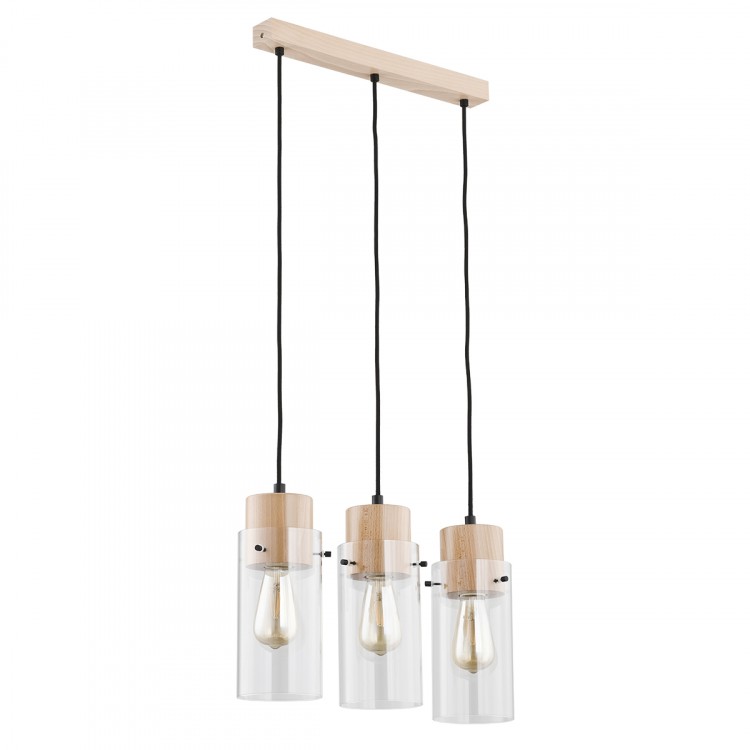 TANTUM DREWNIANA 3xE27 Alfa Lampa Wisząca 60176