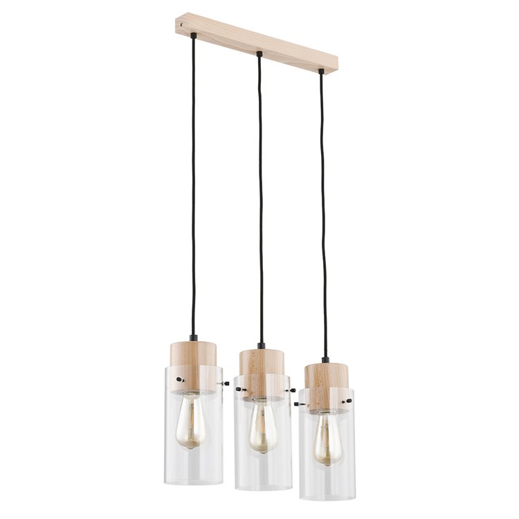 TANTUM DREWNIANA 3xE27 Alfa Lampa Wisząca