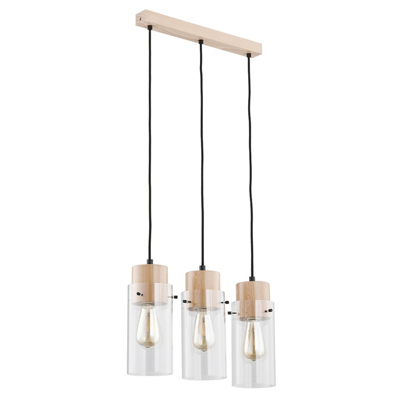 TANTUM DREWNIANA 3xE27 Alfa Lampa Wisząca TANTUM DREWNIANA 3xE27 Alfa Lampa Wisząca