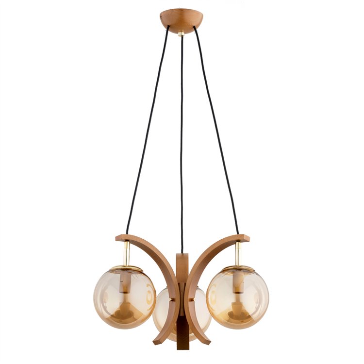 INSO DREWNIANA 3xE14 Alfa Lampa Wisząca