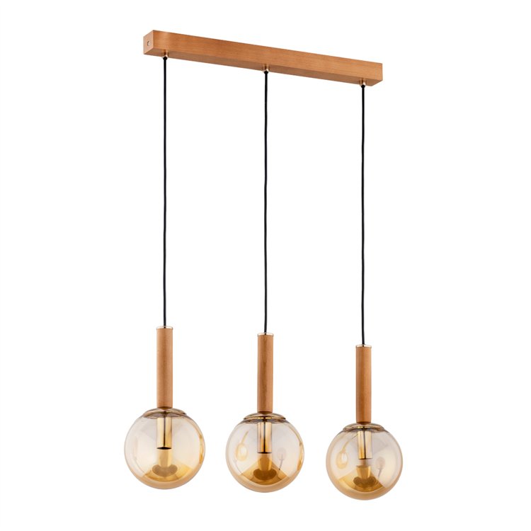 TORI DREWNIANA 3xE14 Alfa Lampa Wisząca