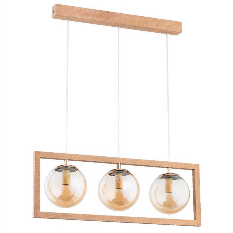 SAMI DREWNIANA 3xE14 Alfa Lampa Wisząca SAMI DREWNIANA 3xE14 Alfa Lampa Wisząca