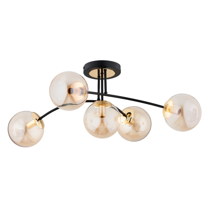 LATINA CZARNA & ZŁOTA 5xE14 Alfa Lampa Sufitowa LATINA CZARNA & ZŁOTA 5xE14 Alfa Lampa Sufitowa
